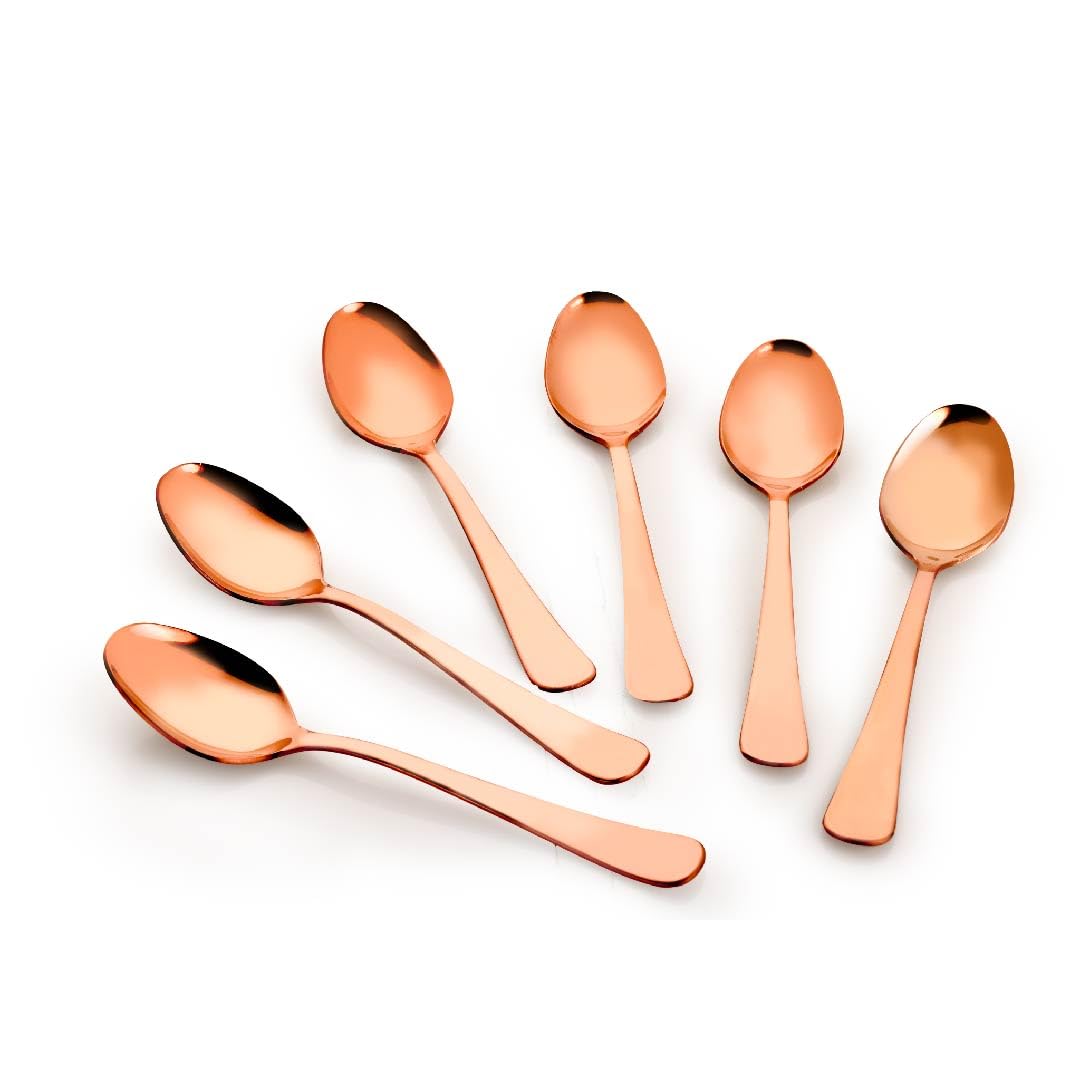 Crystal Titanium R/G Desert Spoon (Set Of 6)