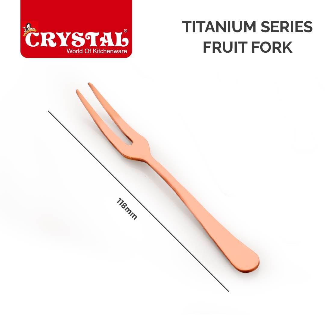 Crystal Titanium R/G Fruit Fork (Set Of 6)
