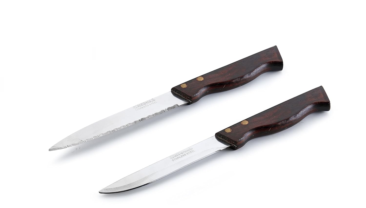 Crystal Stainless Steel Knife Set, Set Of 2, Rosewood Handle