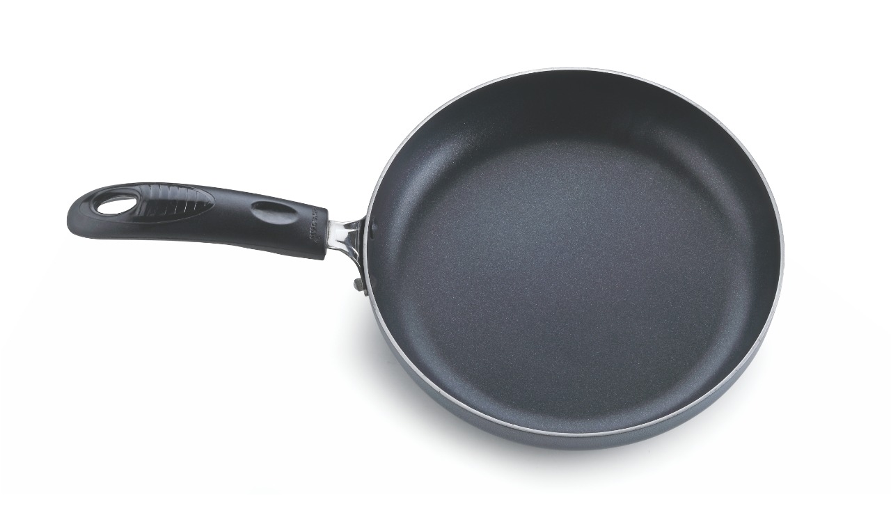 3 Pcs Rock Series H/T Set (280MM Tawa+240MM Fry Pan+ 240MM Kadai With Ss Dome Lid) Black