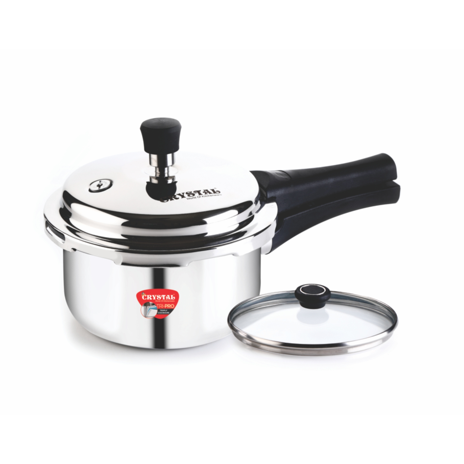 Tri-Pro Triply Pressure Cooker O/L 2 Ltr With Glass Lid