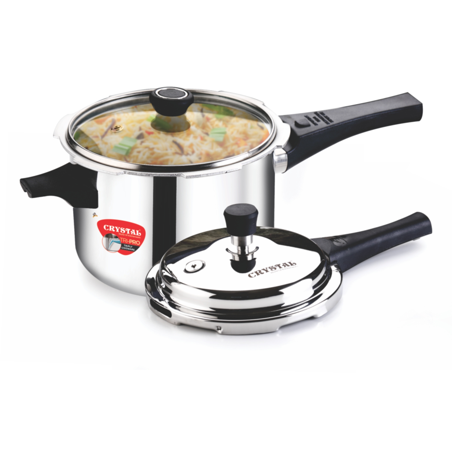 Tri-Pro Triply Pressure Cooker O/L 3 Ltr With Glass Lid