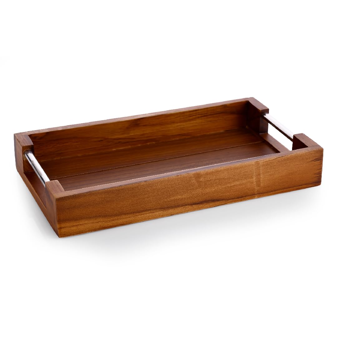 Crystal T/W Wood-Inox Small Serving Tray