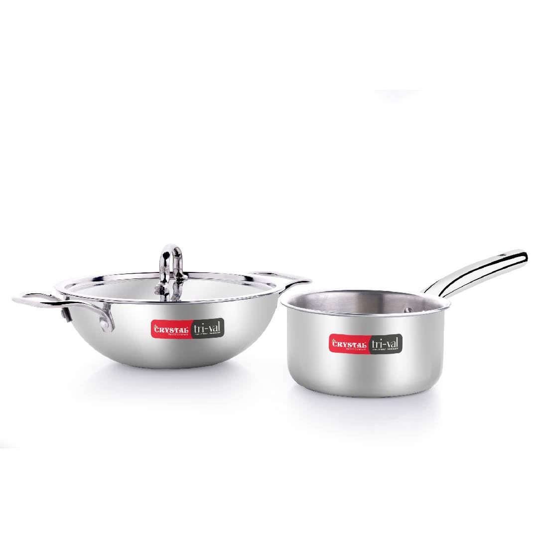 Trival 3 Pcs Set Kadai 240 + 160 S/P With S.S Lid