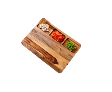 Crystal Teakwood Chop N Organise Medium With 3 Compartments