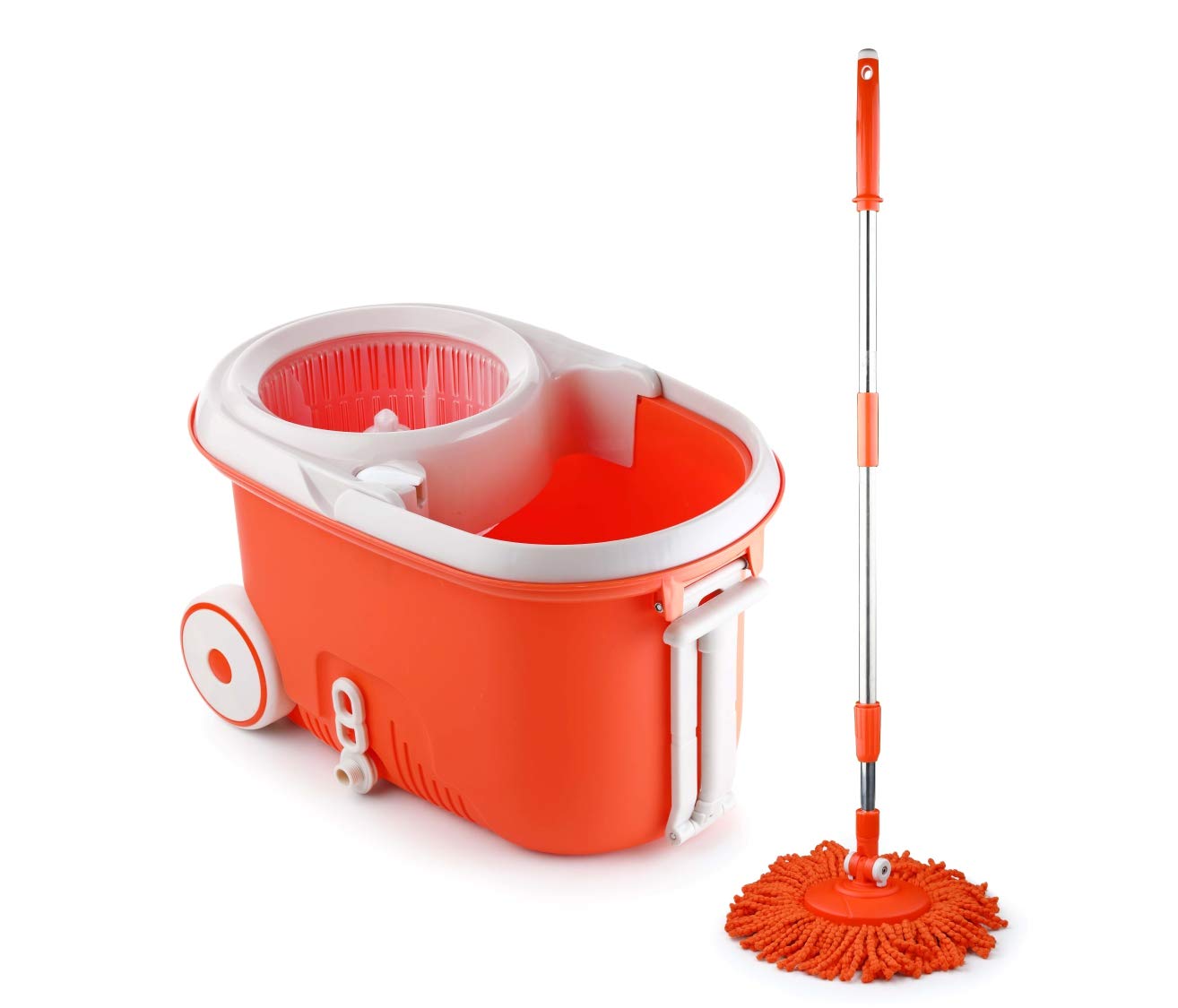 Sparkmate Plastic Mop (Orange, 3-Pieces)