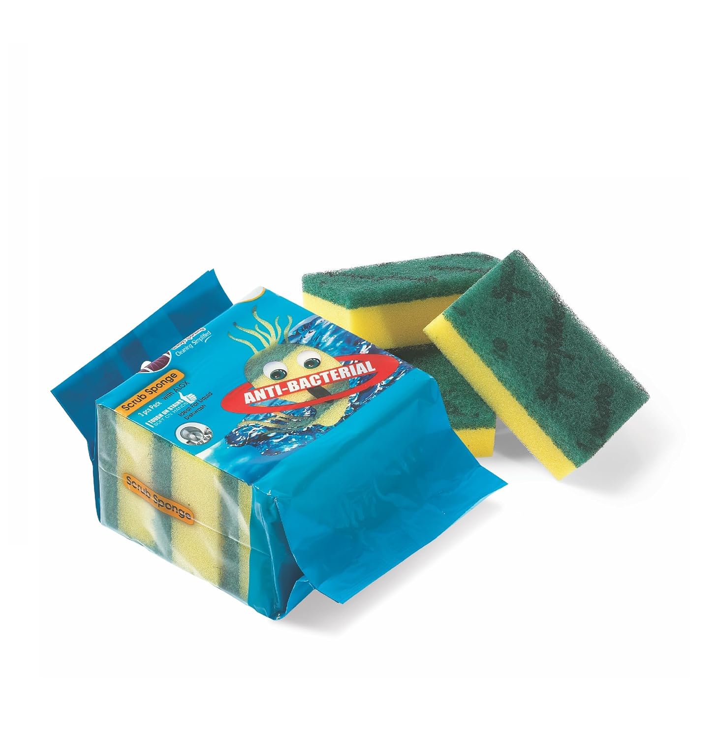 Sparkmate By Crystal Scrub Sponge,Set Of 3, 10cm X 6cm