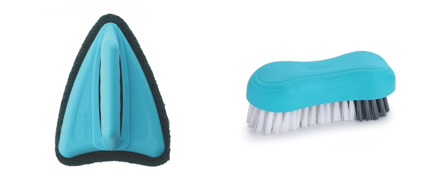 Sparkmate By Crystal Pack Of 2 Brush ( Floor & Tile-SMB005+ Easy Cloth- SMB007)